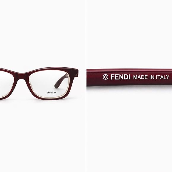 Fendi FF0256 Acetate Eyeglasses Burgundy Ivory 52-18-140 New Authentic - Picture 4 of 14